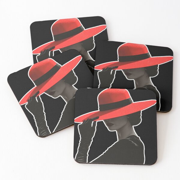 Item preview, Red Hat Elegance Silhouette Art designed and sold by MellowMoodLab.