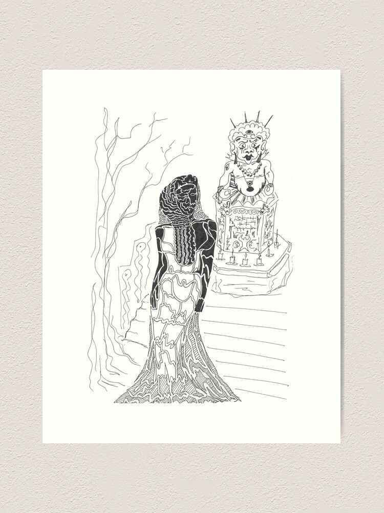 Thumbnail 1 of 3, Art Print, worshipping designed and sold by Anthropolog.