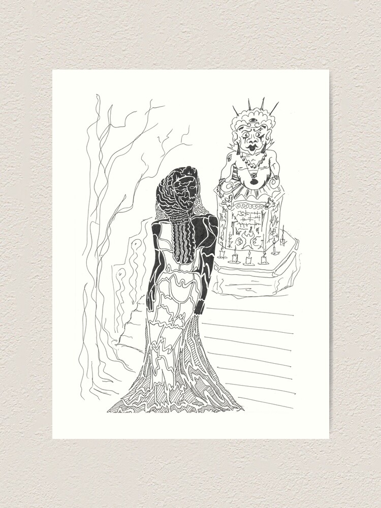 Alternate view of worshipping Art Print