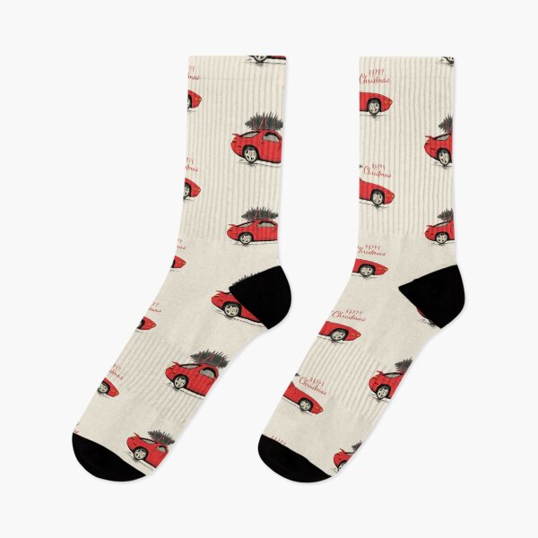 Item preview, Happy Christmas Red 928 GTS hand drawn Illustration designed and sold by blackdogshop.