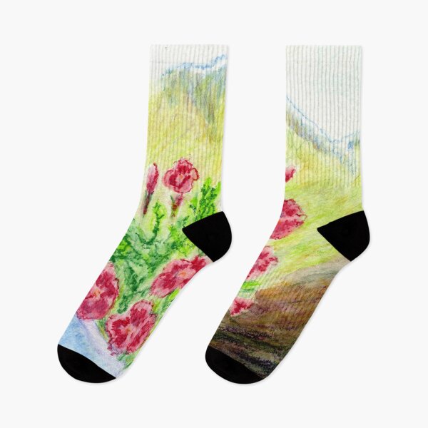 Item preview, Summer flowers in the café at the top of the Hahnenkamm gondola, Kitzbühel Alps in the Austrian Tirol designed and sold by LymphomaLass.
