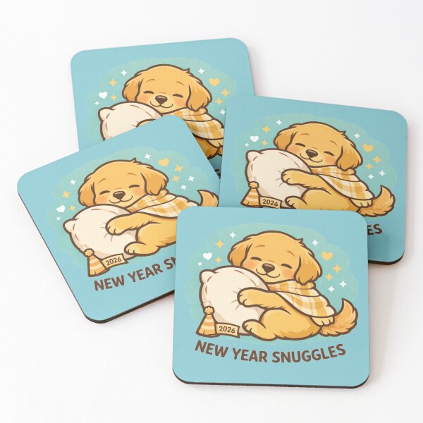 Item preview, New Year Snuggles – 2026 Cozy Golden Puppy Hug Dog Mom Shirt designed and sold by dogmomtees.