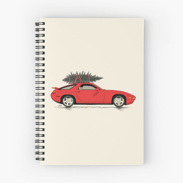 Item preview, Christmas Red 928 GTS hand drawn Illustration designed and sold by blackdogshop.