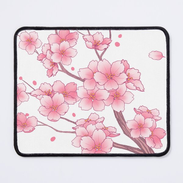 Item preview, Flipped Falling Pink Sakura Cherry Blossom branches on white designed and sold by arterialmotive.