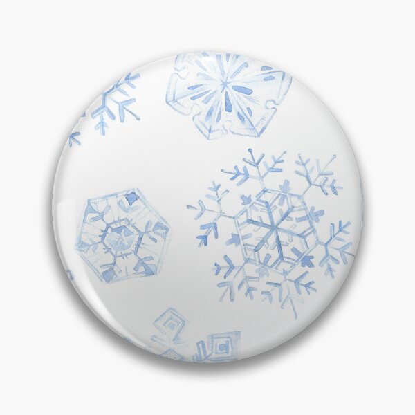 Artikelvorschau, Aquarell-Schneeflocken in zartem Blau entworfen und verkauft von Auravera Designs.