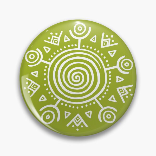 Item preview, Tribal Spiral Sun Symbol - White and Forest Spirit Green designed and sold by FUNKARIUM.