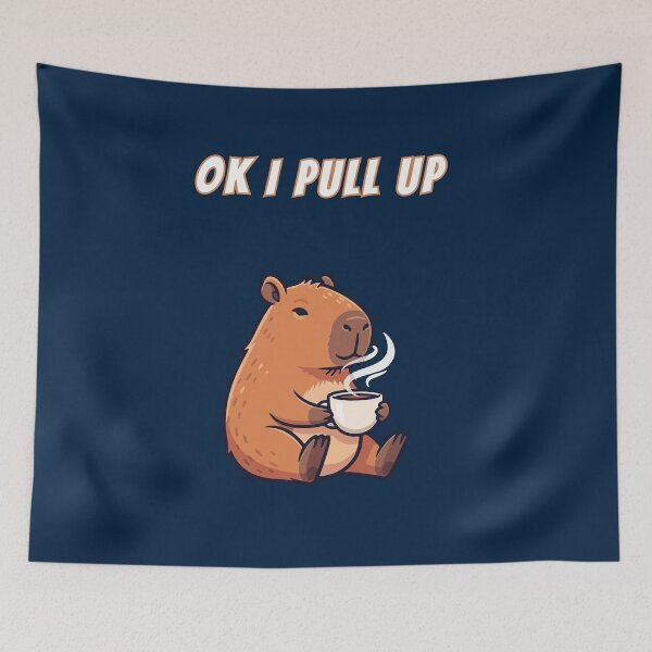 Item preview, Copy of Ok I Pull Up Capybara Coffee designed and sold by AnimalMemeHub.