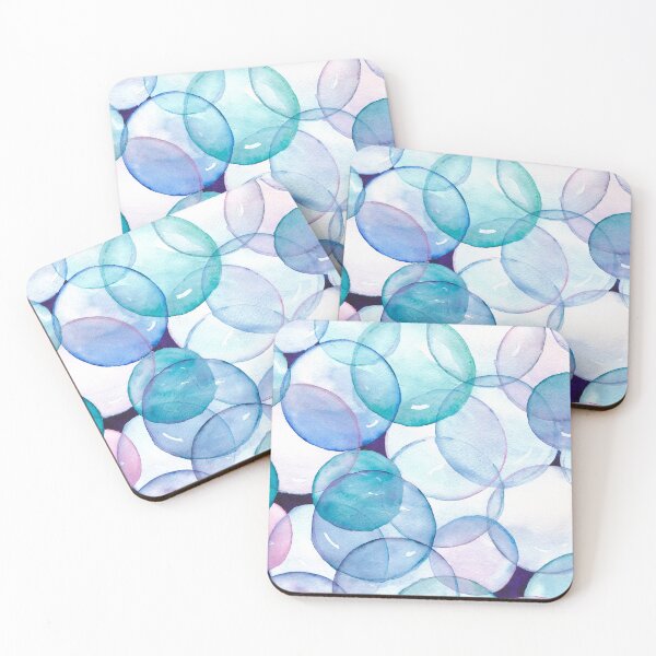 Item preview, Abstract watercolor bubble pattern in pastel shades designed and sold by ColorAndQuote Art.