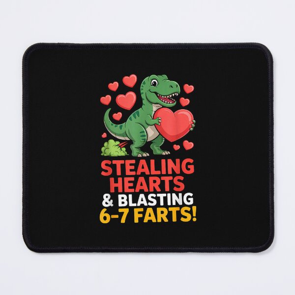 Item preview, 67 Meme Dinosaur Stealing Hearts 6-7 Farts Valentine’s Day designed and sold by MerchDeviant.