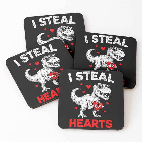 Item preview, I Steal Hearts 67 Valentine’s Day 67 Meme 6 7 T-Rex Boys designed and sold by MerchDeviant.