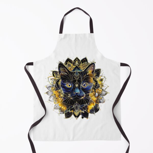 Item preview, Golden Geometric Cat Emerging from Lotus Light – Retro Futuristic Line Art designed and sold by Naturalite19.