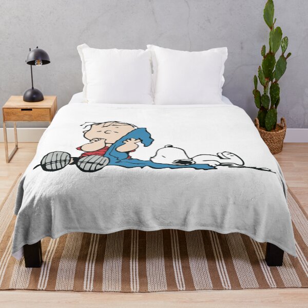 Item preview, linus and snoopy sleep on blanket designed and sold by jaqebistyrli.