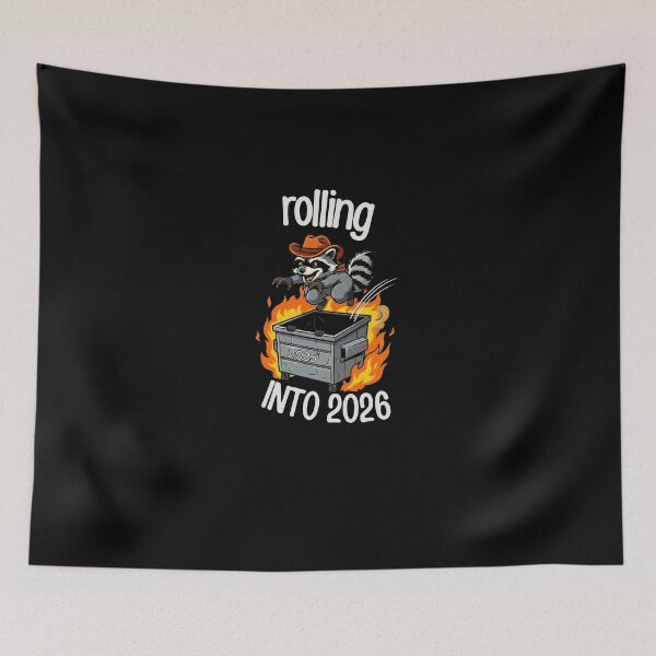 Item preview, Rollin’ Into 2026 – Raccoon Dumpster Fire New Year Design designed and sold by w66aboo.