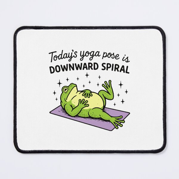Item preview, Today's Yoga Pose Is Downward Spiral Funny Yoga Frog Meme designed and sold by gunaone-design.