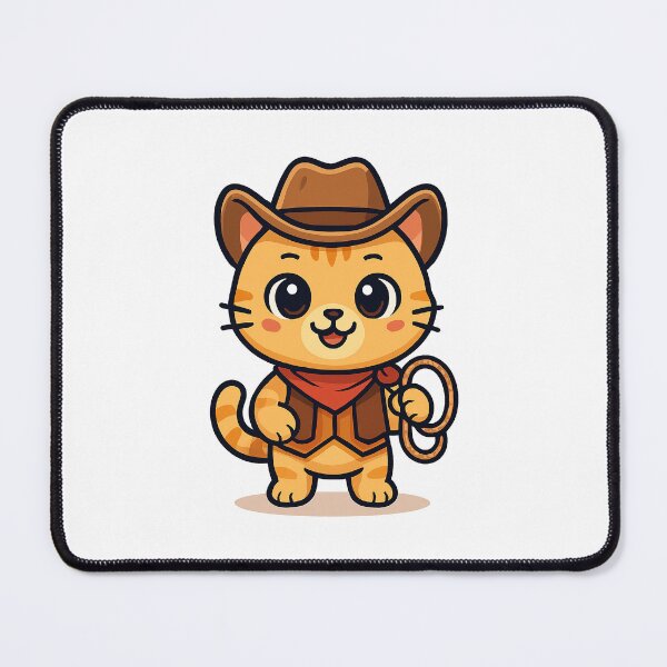 Item preview, Western Cowboy Cat Illustration designed and sold by HoopeStylee.