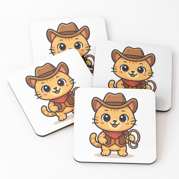 Item preview, Western Cowboy Cat Illustration designed and sold by HoopeStylee.