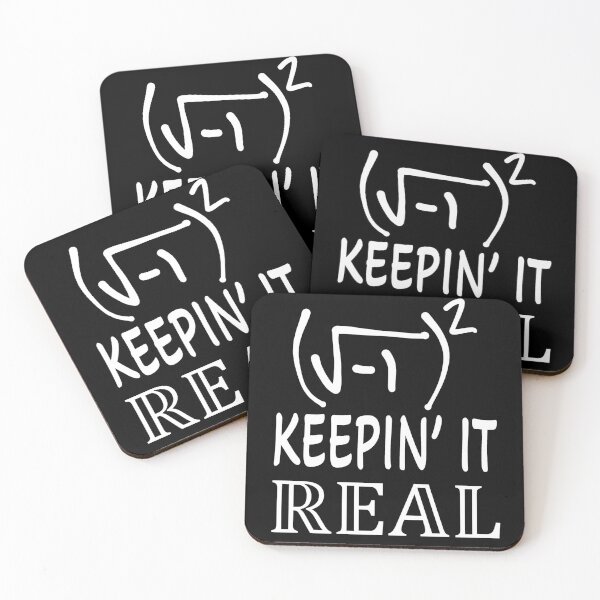 Item preview, Funny Nerdy Square Root of -1 Squared Keepin It Real Math Teacher White Text designed and sold by MathWare MathClips.