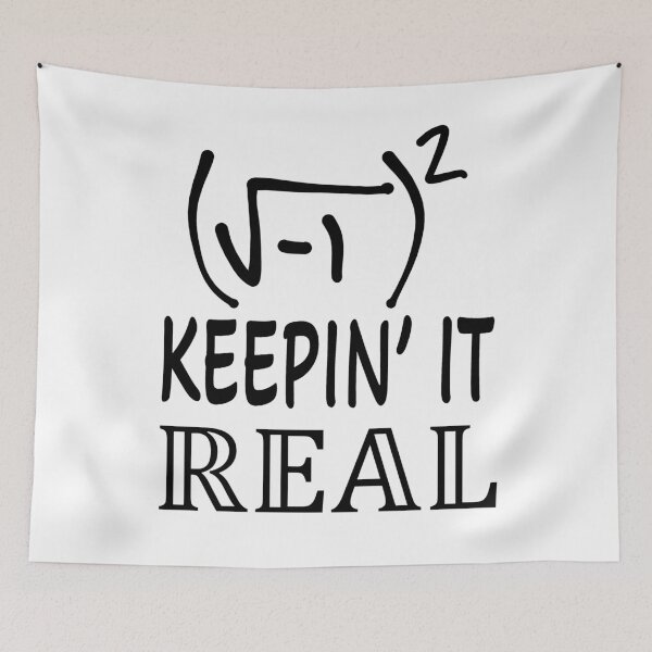 Item preview, Funny Nerdy Square Root of -1 Squared Keepin It Real Math Teacher Black Text designed and sold by MathWare MathClips.