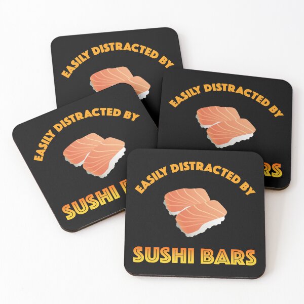 Item preview, Easily Distracted By Sushi Bars designed and sold by Cat Lady Designs.
