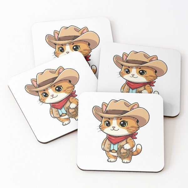 Item preview, Western Cowboy Cat Illustration designed and sold by HoopeStylee.