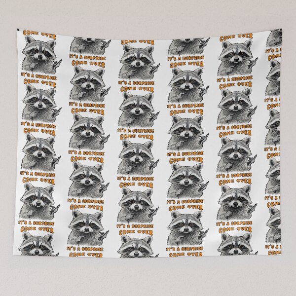 Item preview,  Raccoon come over it's a surprise kid designed and sold by TeeARTHY.