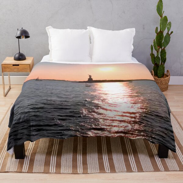 Item preview, Sun setting over our Lady Liberty designed and sold by NYConlineStore.