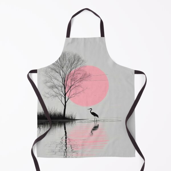 Item preview, Serene Minimalist Sunset with Heron & Bare Tree Reflection – Calm Nature Art designed and sold by Williams Anderson.