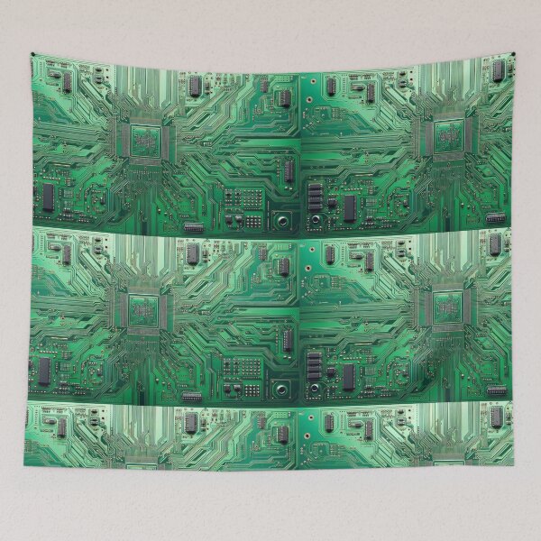 Item preview, Green Motherboard Computer Hardware print designed and sold by ArtUnova.