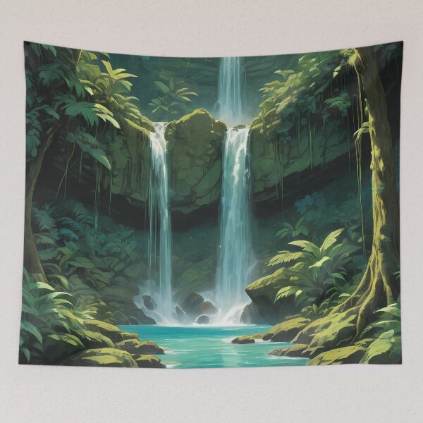 Item preview, Tropical Cascade Through Greenery designed and sold by HorizonHues.