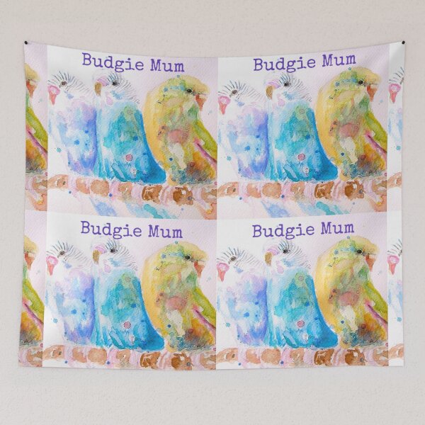Item preview, Budgie Budgerigars Watercolour Painting Budgie Mum Funny designed and sold by Sarah  Rajkotwala.