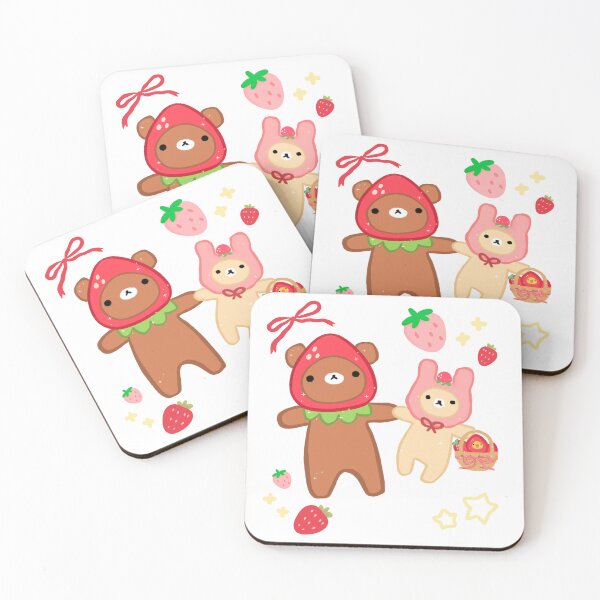 Item preview, Kawaii Strawberry Bears Pair designed and sold by starbunnykawaii.