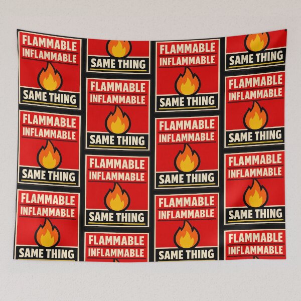 Item preview, Flammable Inflammable Same Thing Funny Warning Design designed and sold by TeeTimeTreasure.