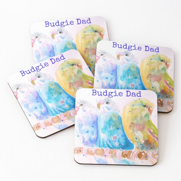 Item preview, Budgie Budgerigars Watercolour Painting Budgie Dad Funny designed and sold by Sarah  Rajkotwala.