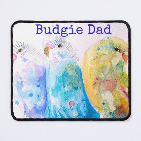 Item preview, Budgie Budgerigars Watercolour Painting Budgie Dad Funny designed and sold by Sarah  Rajkotwala.