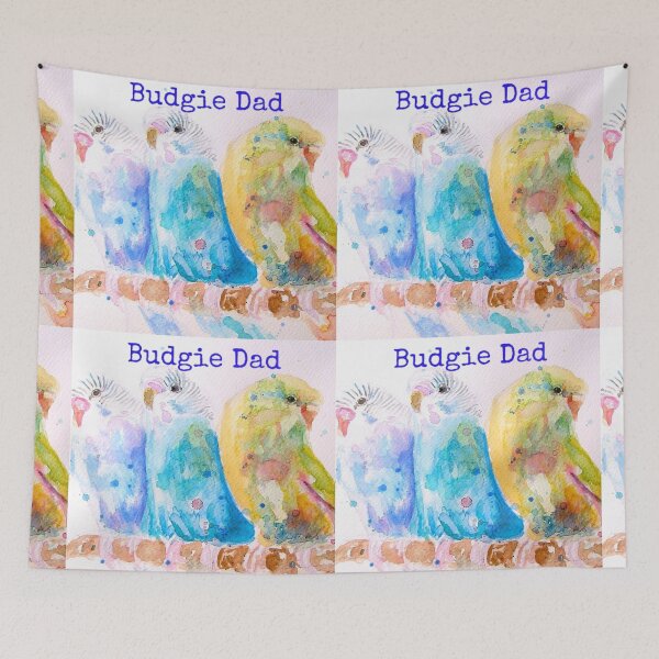 Item preview, Budgie Budgerigars Watercolour Painting Budgie Dad Funny designed and sold by Sarah  Rajkotwala.