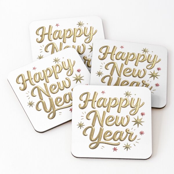 Item preview, Golden 3D Happy New Year Typography designed and sold by arthubgirl.