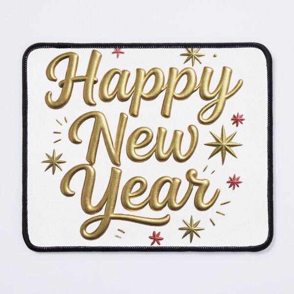 Item preview, Golden 3D Happy New Year Typography designed and sold by arthubgirl.