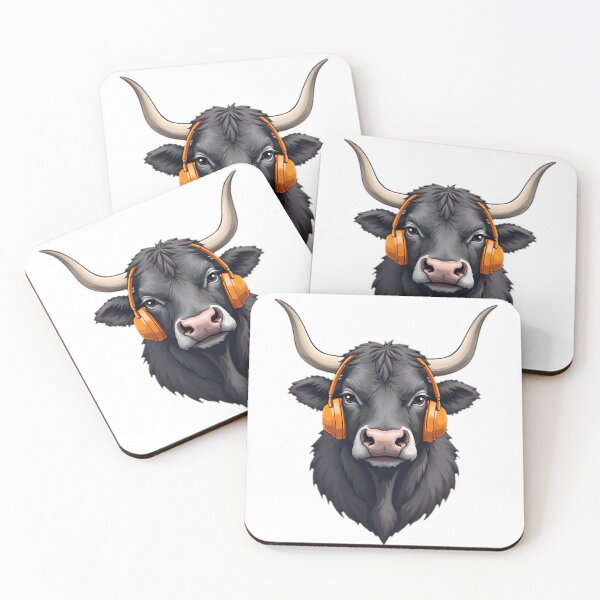 Item preview, Highland Cow Listening to Music designed and sold by SunkenCost.