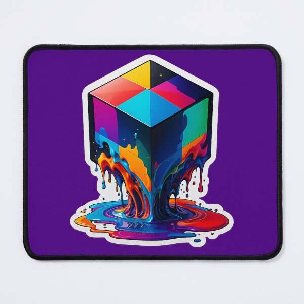Item preview, Melting Rainbow Cube Art – Vibrant Abstract Geometric Drip Design with Colorful Liquid Swirl, Trippy Psychedelic Modern Pop Surrealism designed and sold by AnTartstudios.