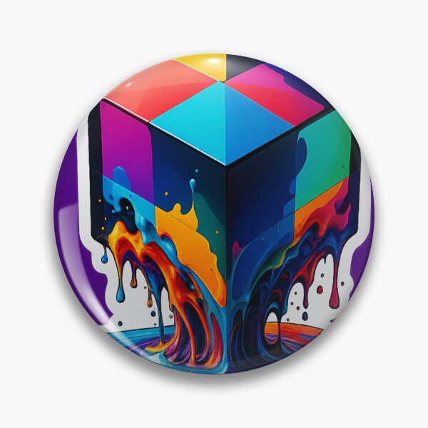 Item preview, Melting Rainbow Cube Art – Vibrant Abstract Geometric Drip Design with Colorful Liquid Swirl, Trippy Psychedelic Modern Pop Surrealism designed and sold by AnTartstudios.