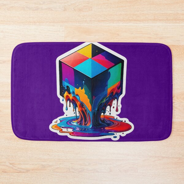 Item preview, Melting Rainbow Cube Art – Vibrant Abstract Geometric Drip Design with Colorful Liquid Swirl, Trippy Psychedelic Modern Pop Surrealism designed and sold by AnTartstudios.
