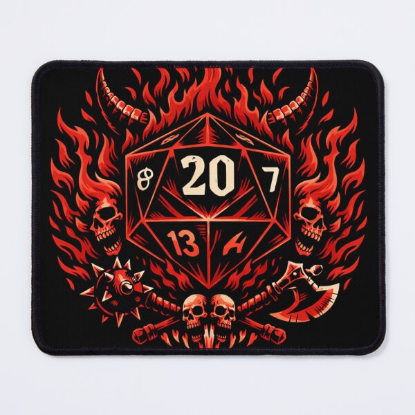 Item preview, Hellfire D20 Dice Emblem – Dark Fantasy RPG Art designed and sold by rajasekhark.