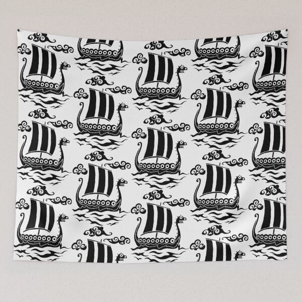 Item preview, Funny Viking longship (black) designed and sold by Lagueny.