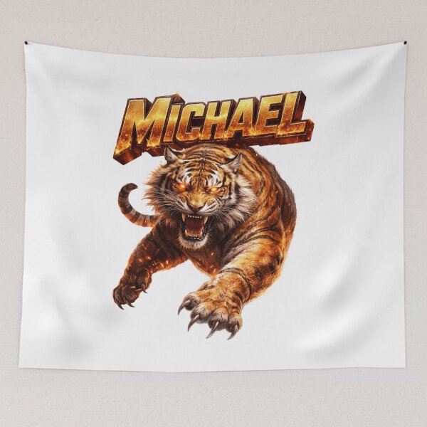 Item preview, Michael Year of the Tiger Eastern Zodiac Tiger Power Strength Design designed and sold by AlexLineArt.