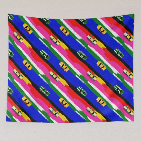 Item preview, Colorful Diagonal Racecar Stripe Pattern designed and sold by bubblegoth.