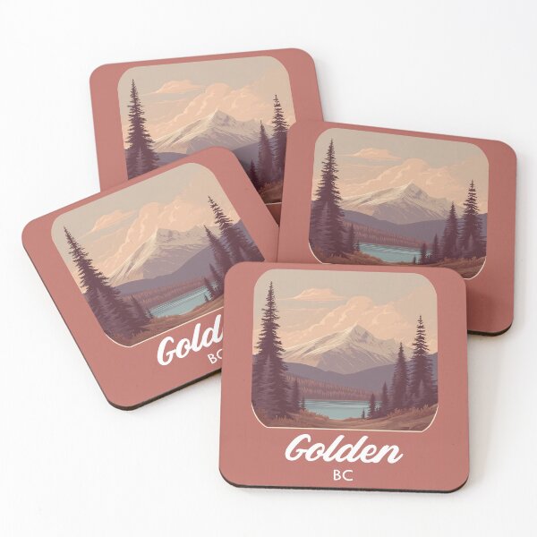 Item preview, Golden British Columbia, Rocky Mountain Lake & Meadow Landscape BC designed and sold by meganohm.