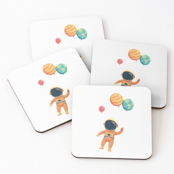 Item preview, Astronaut with Colorful Space Balloons designed and sold by SunkenCost.