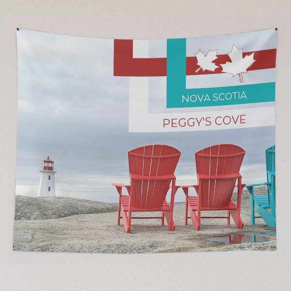 Item preview, Colourful Chairs overlooking Peggy's Cove, Nova Scotia designed and sold by CHASAcreative.