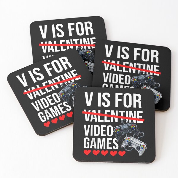 Item preview, V Is For Valentine Video Games Gamer Pun designed and sold by MerchDeviant.