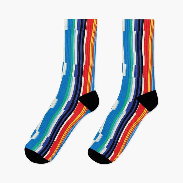 Item preview, Colorblock Glitch Racing Stripes Pattern designed and sold by bubblegoth.